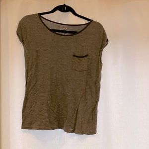 Armani Exchange - T-shirt with faux leather trim